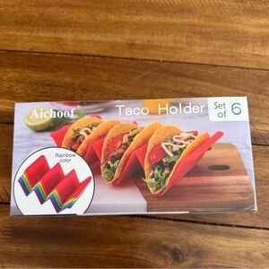 Aichoof Taco Holder Set of 6 - Rainbow Red Display